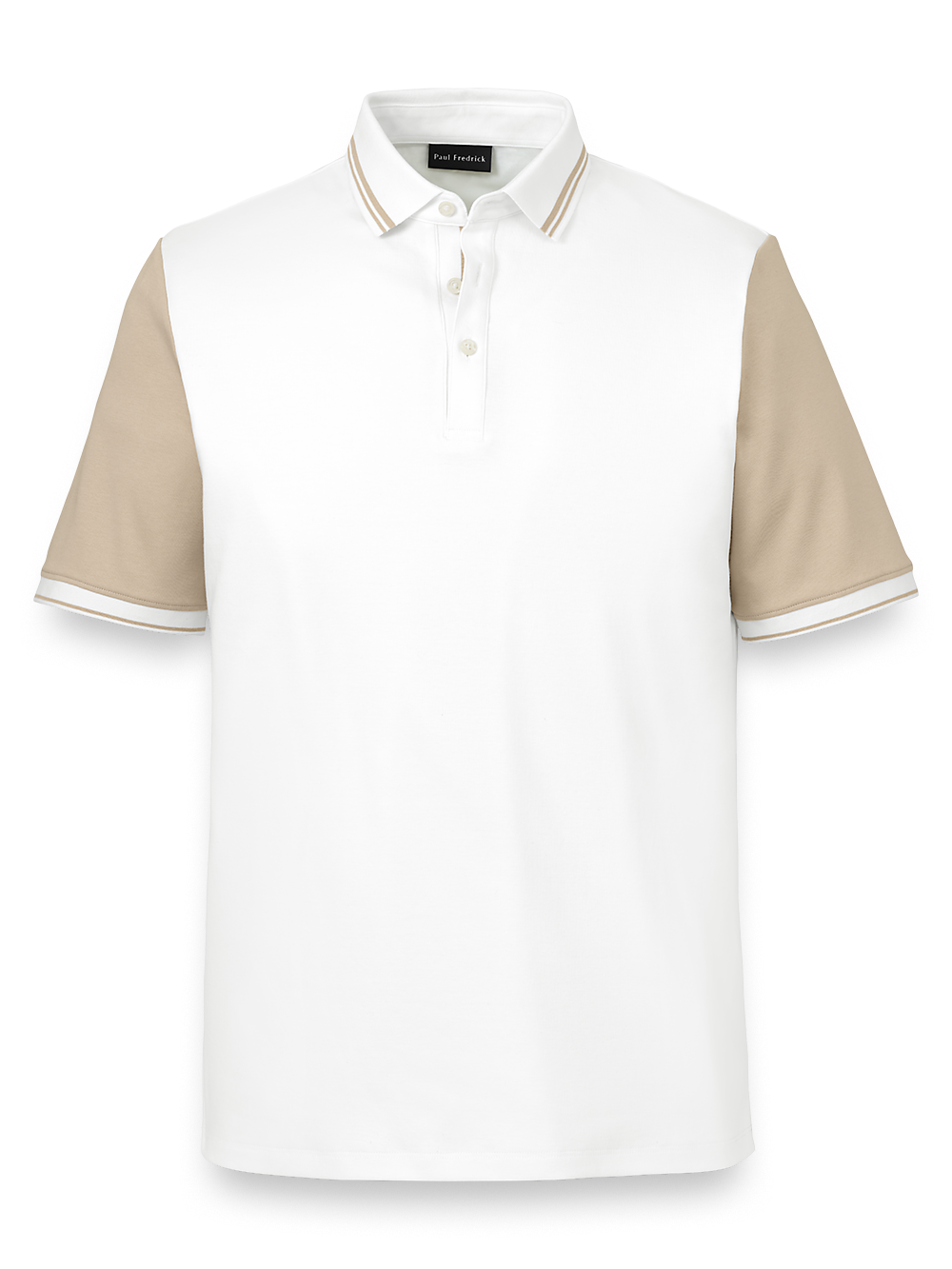 Cotton Three Button Polo - White – Paul Fredrick Cotton Three Button Polo - White – Paul Fredrick