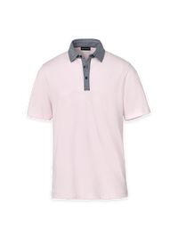Mercerized Cotton Three Button Polo - Pink