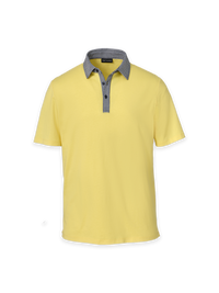 Mercerized Cotton Three Button Polo - Yellow