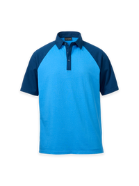 Mercerized Cotton Three Button Polo - Blue