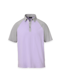 Mercerized Cotton Three Button Polo - Purple