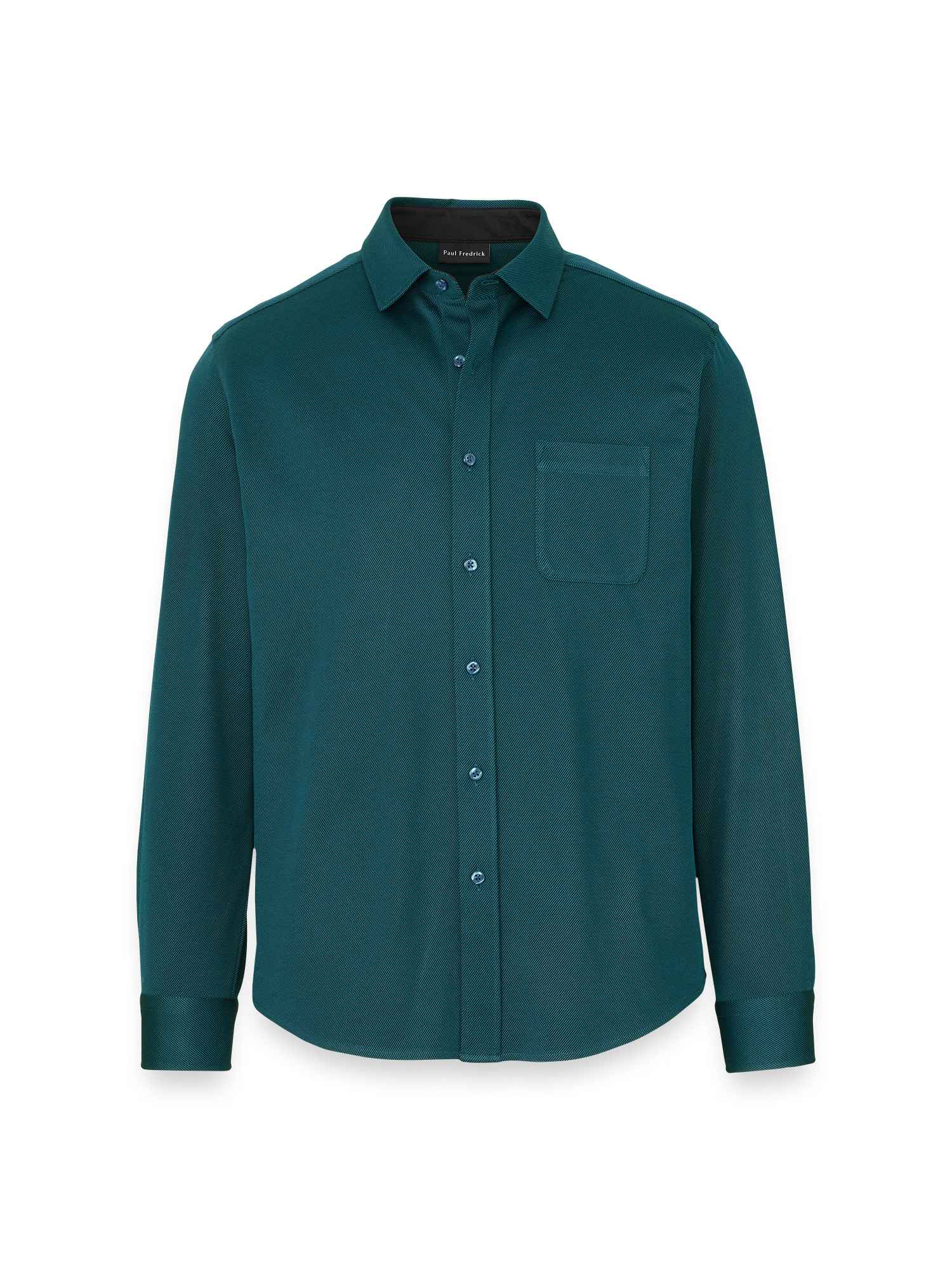Cotton Blend Button Front Polo - Teal