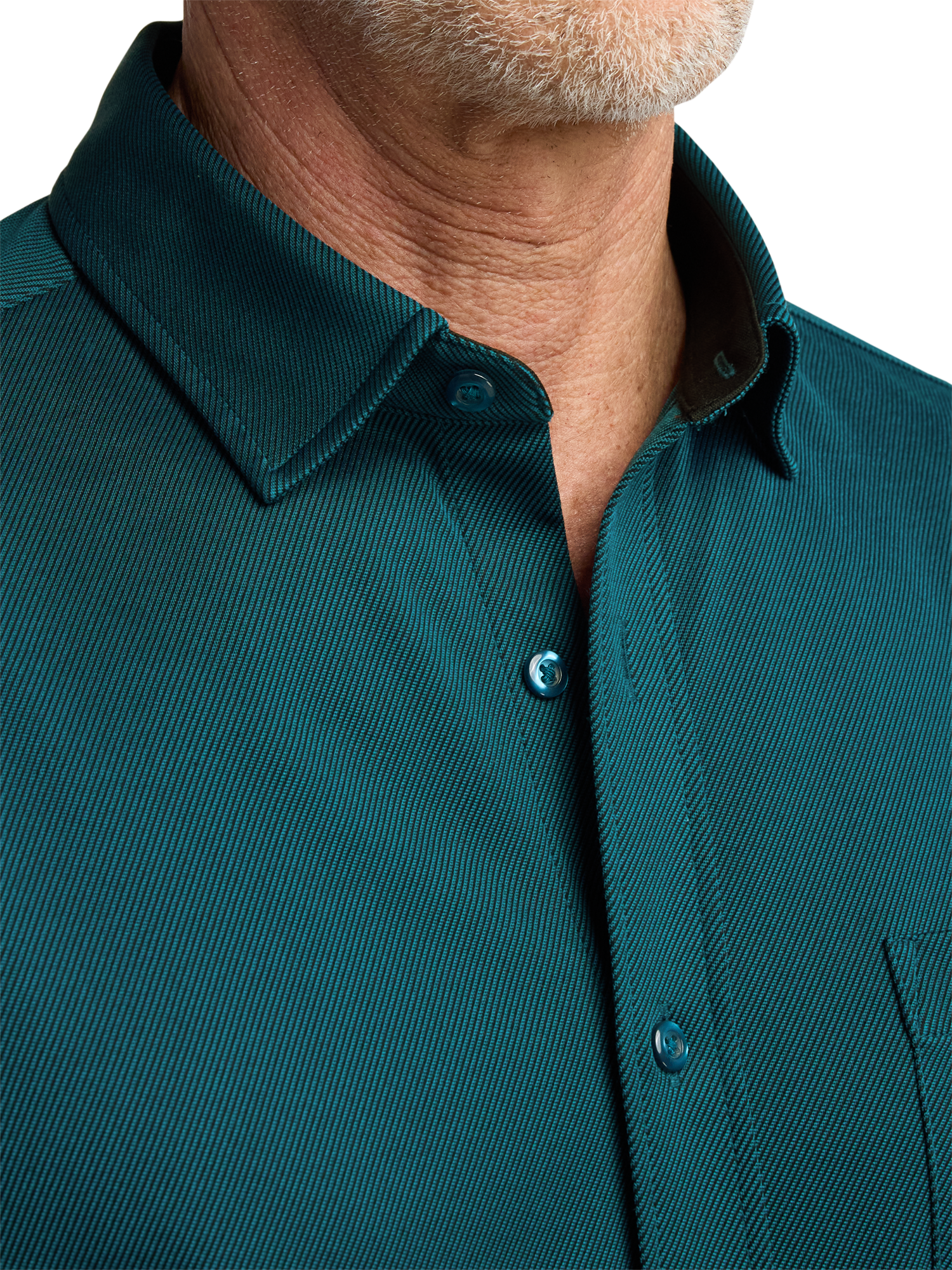 Cotton Blend Button Front Polo - Teal