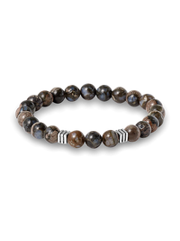 Semi Precious Bead Bracelet - Tan Multi