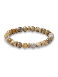 Semi Precious Bead Bracelet - Tan Multi