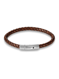 Woven Leather Bracelet - Brown