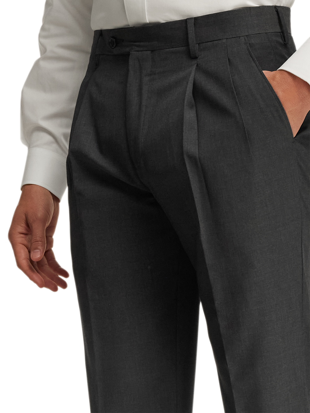 Alternate Image of Wool Gabardine Pants-4#model_pleated front