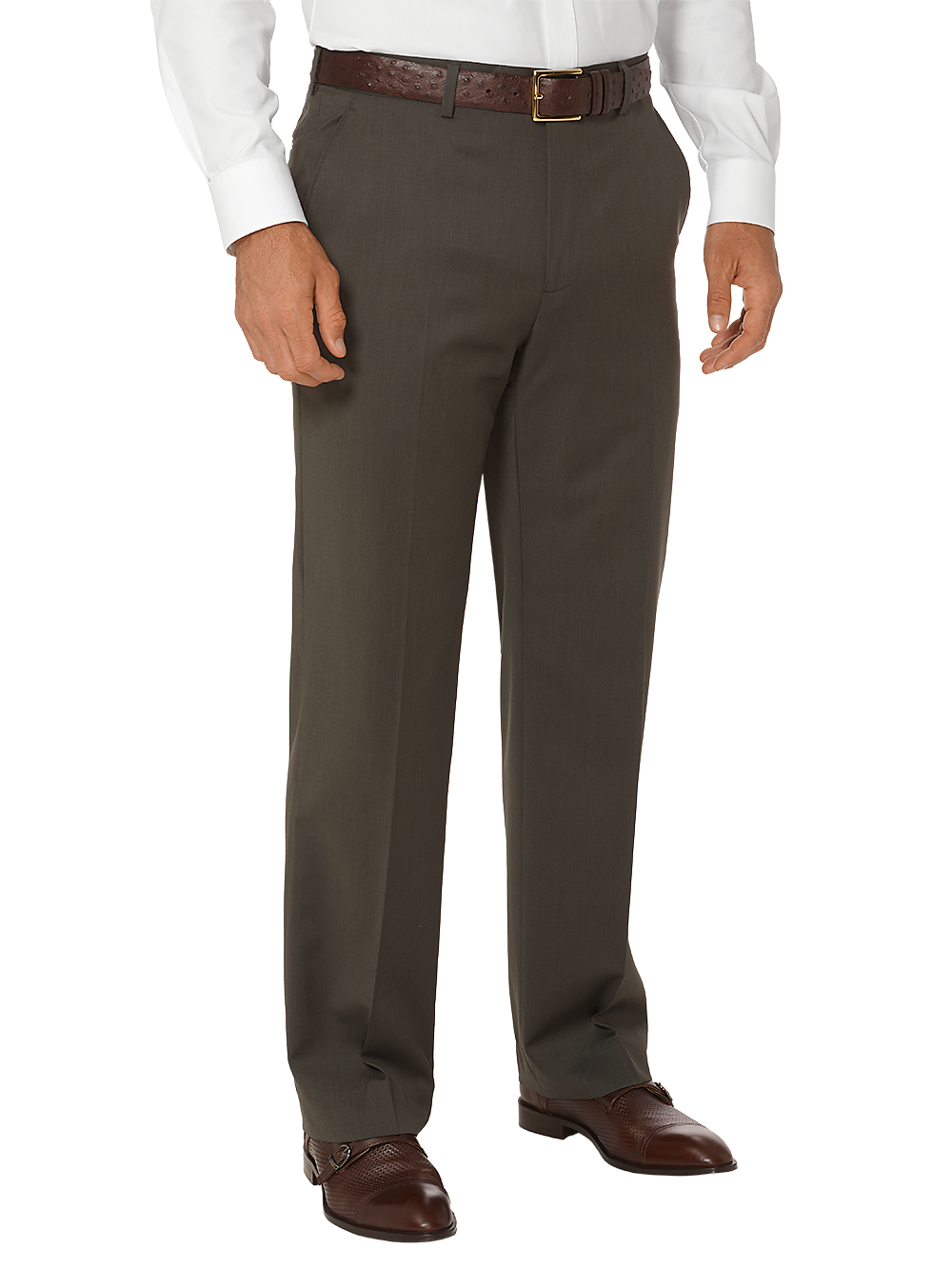 Men's Olive Solid Bottoms 