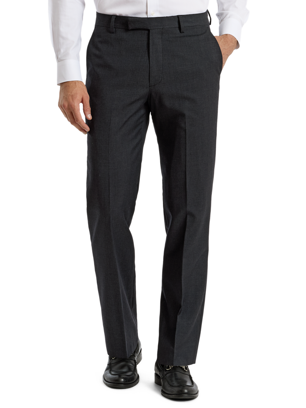 Alternate Shot of Men's Charcoal Solid Bottoms  - 5#["PA4010L", "model_flat front"]