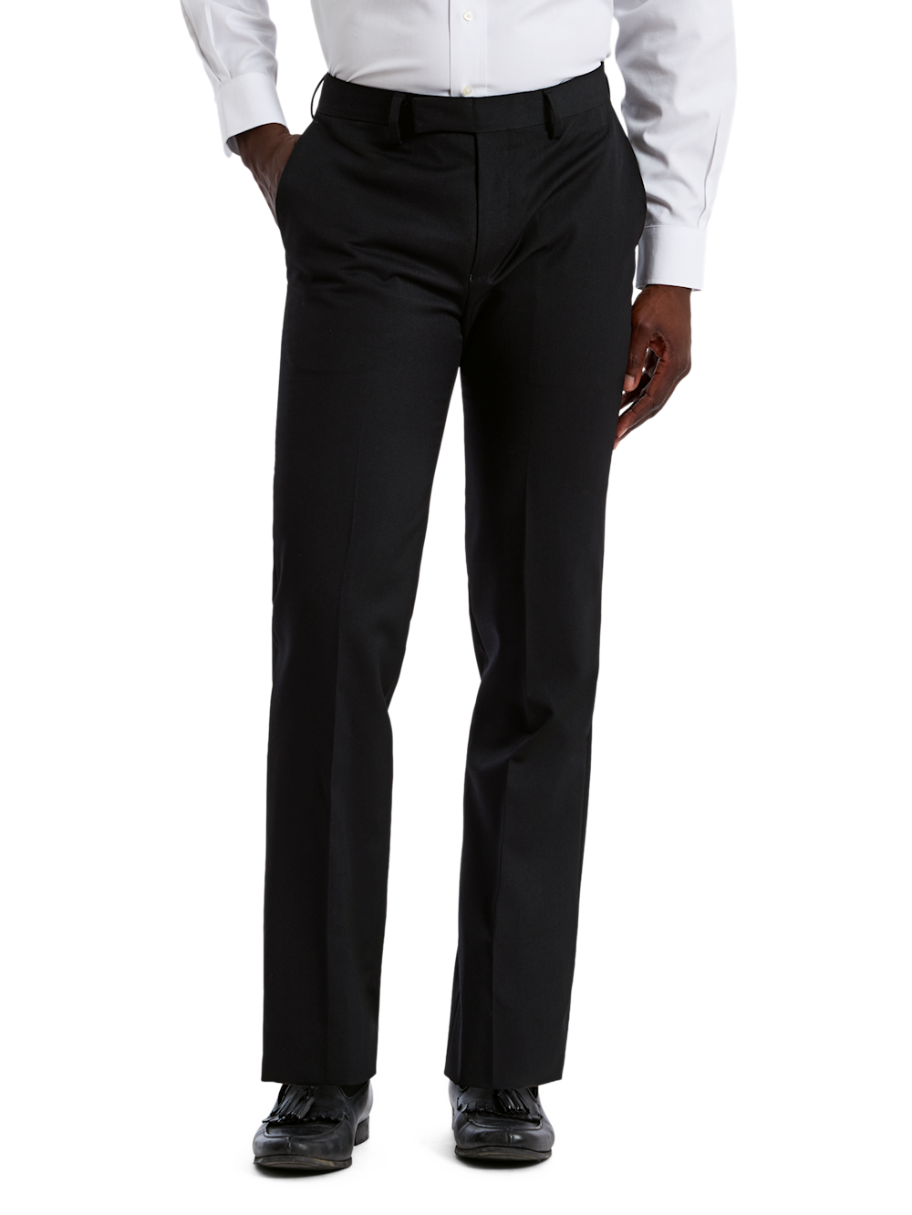 Alternate Shot of Men's Black Solid Bottoms  - 5#["PA4010L", "model_flat front"]
