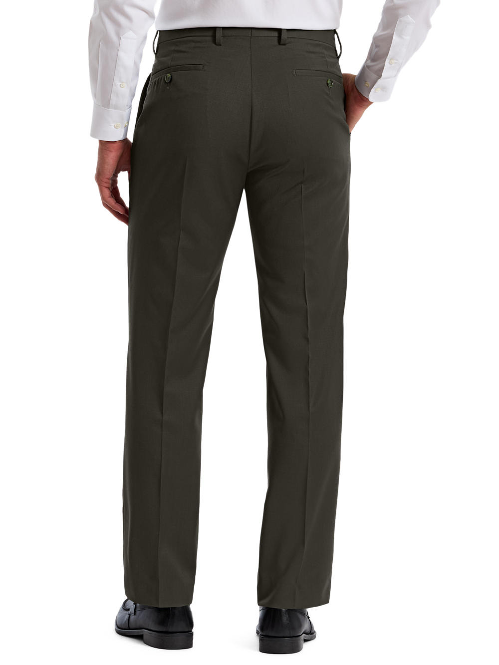 Alternate Shot of Men's Olive Solid Bottoms  - 6#["PA4010L", "model_flat front"]