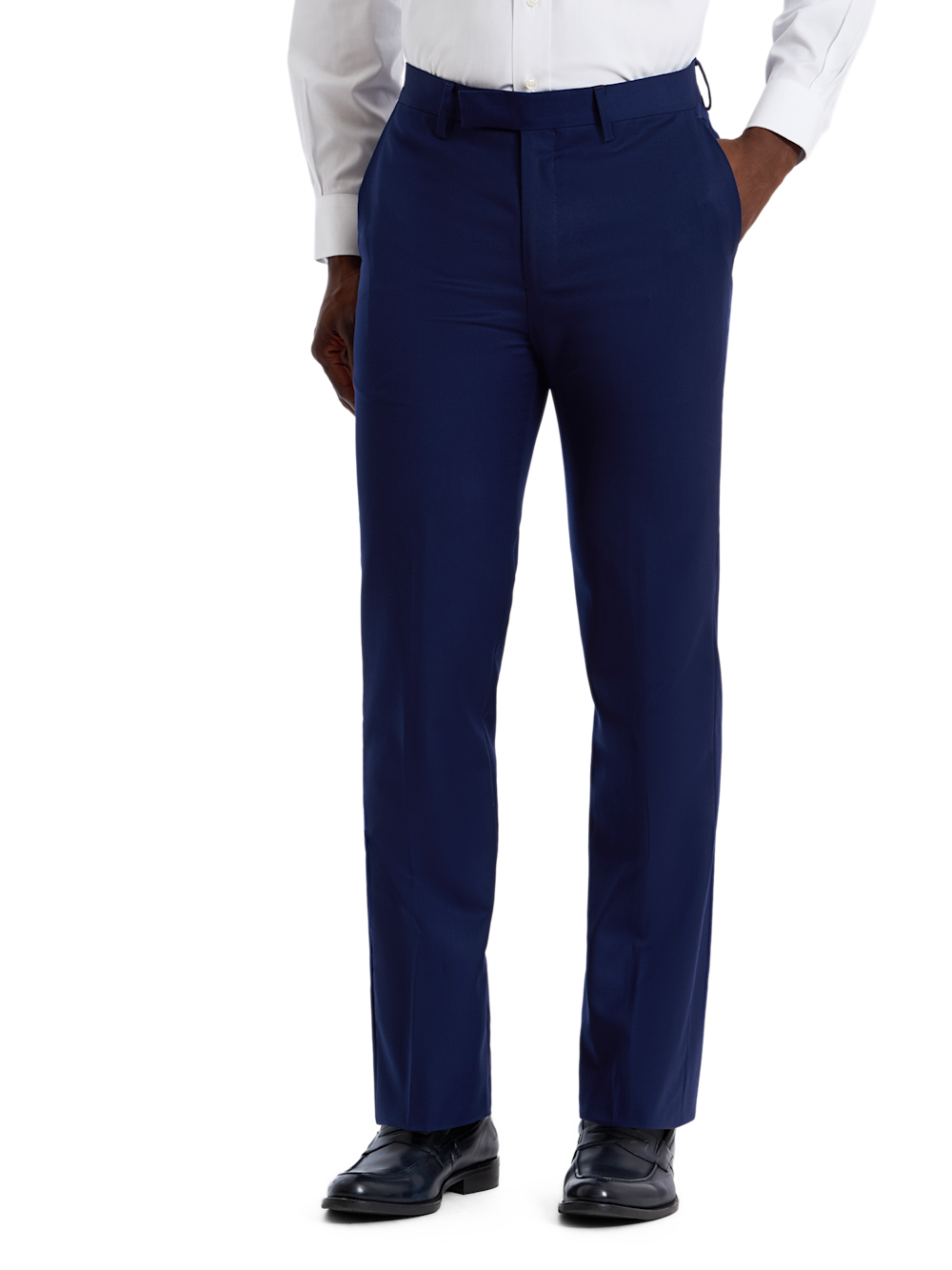 Alternate Shot of Men's Bright Navy Solid Bottoms  - 5#["PA4010L", "model_flat front"]