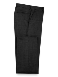 Sharkskin Flat Front Pants - Black