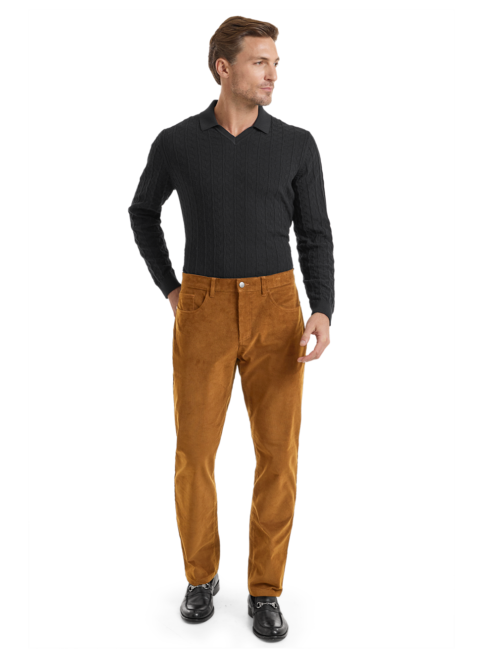 Alternate Shot of Men's Dark Gold  Bottoms  - 1