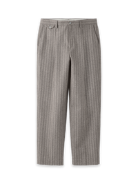 Stripe Single Pleat Wide Leg Trouser - Grey