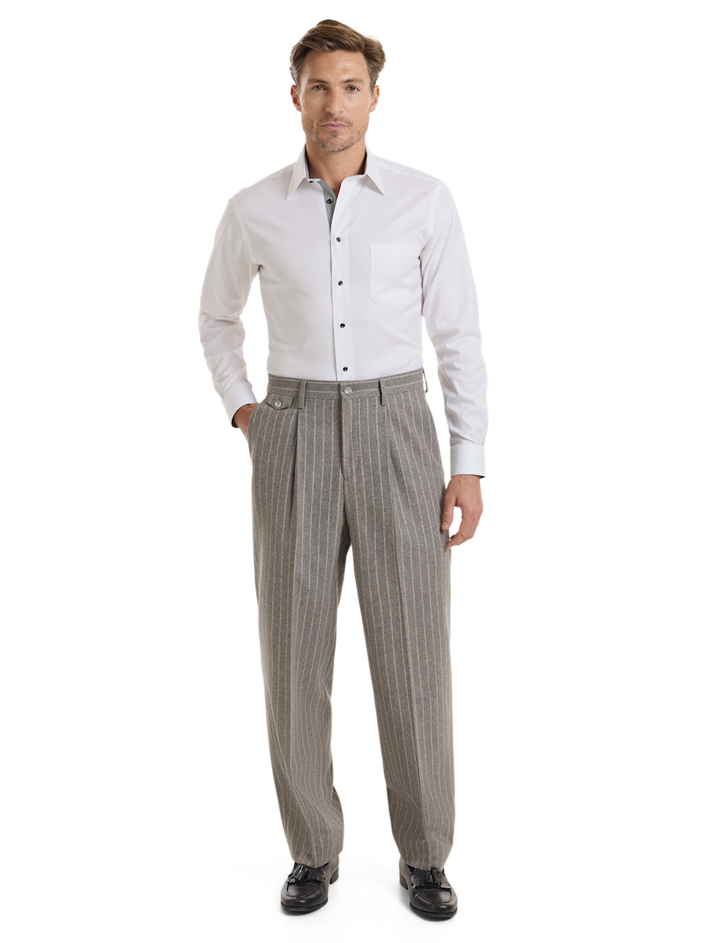 Alternate Shot of Men's Grey Stripe Bottoms 
