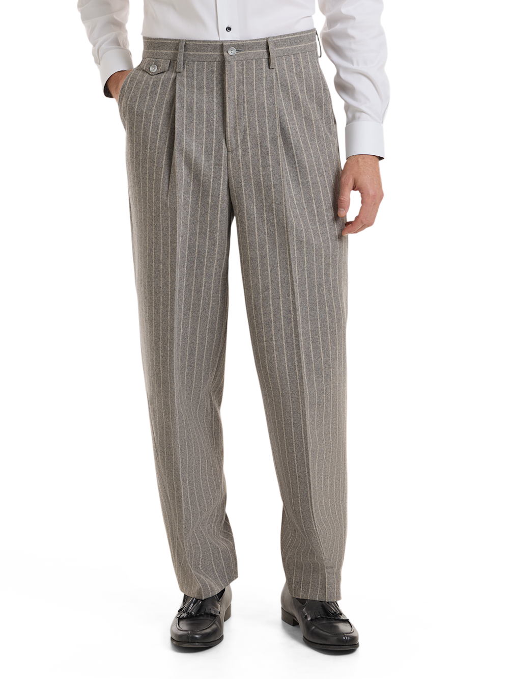 Alternate Shot of Men's Grey Stripe Bottoms  - 2