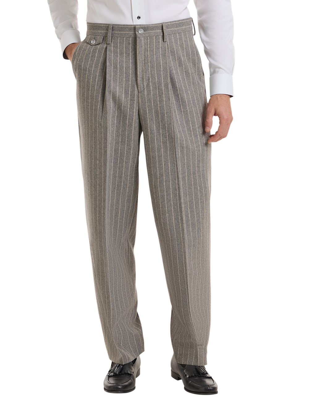 Alternate Shot of Men's Grey Stripe Bottoms  - 2