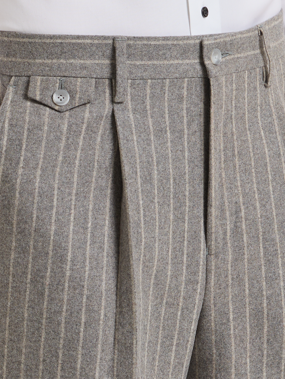 Alternate Shot of Men's Grey Stripe Bottoms  - 4