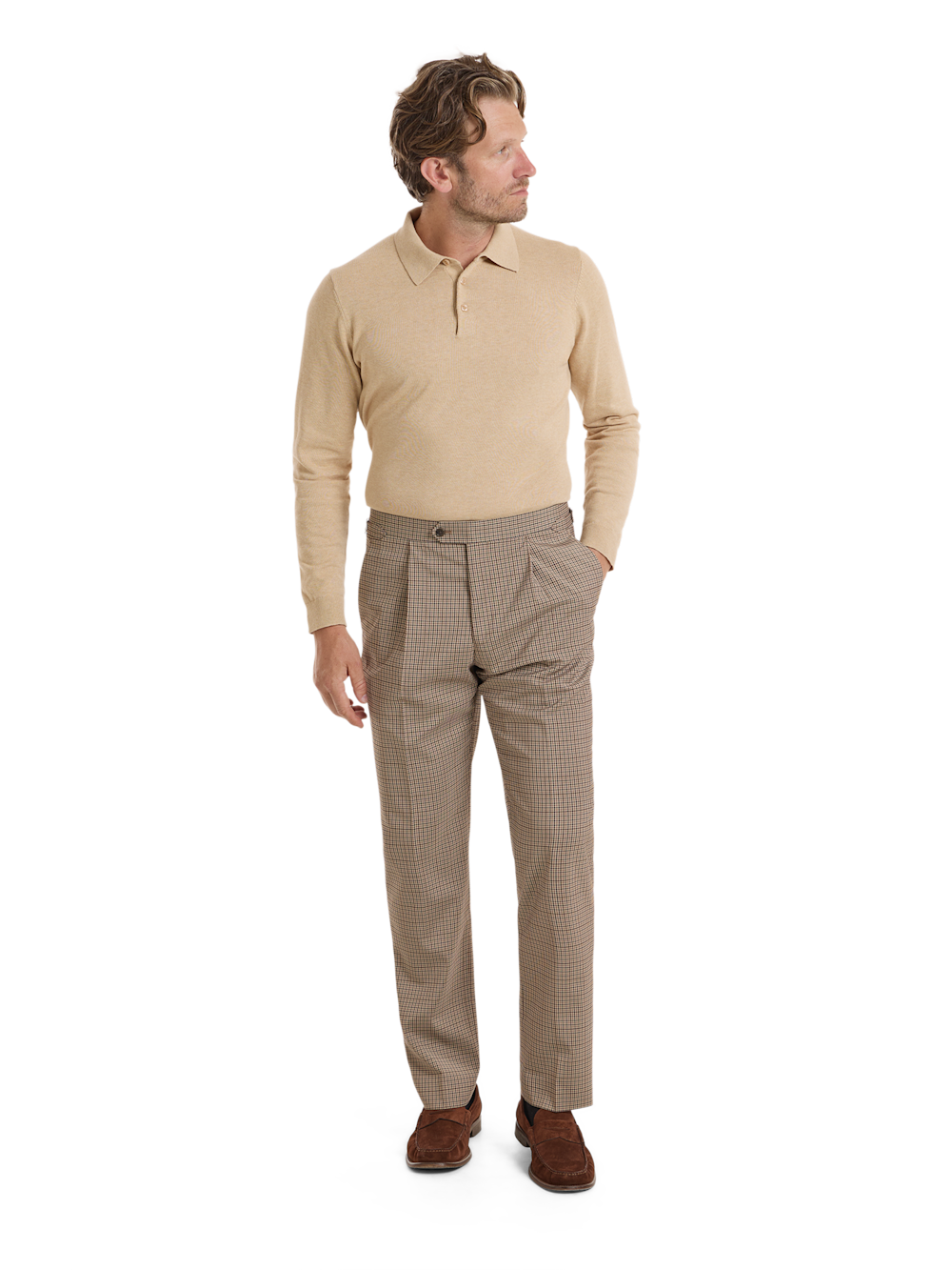 Alternate Shot of Men's Brown Multi Check Bottoms 