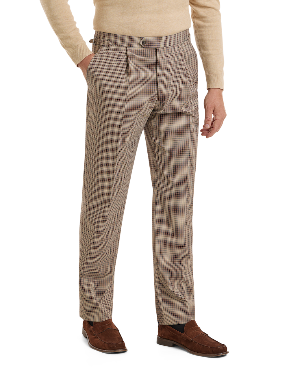 Alternate Shot of Men's Brown Multi Check Bottoms  - 2