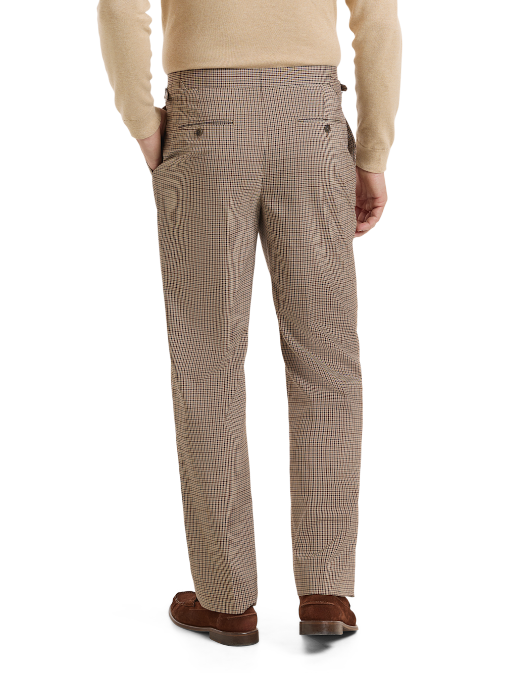 Alternate Shot of Men's Brown Multi Check Bottoms  - 3