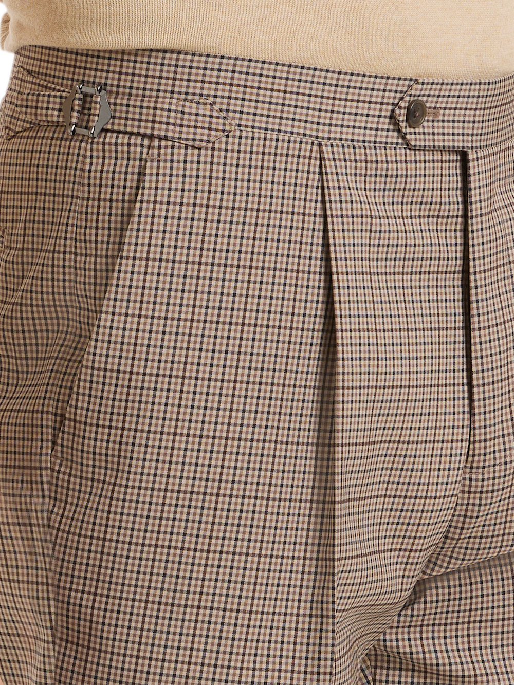 Alternate Shot of Men's Brown Multi Check Bottoms  - 4