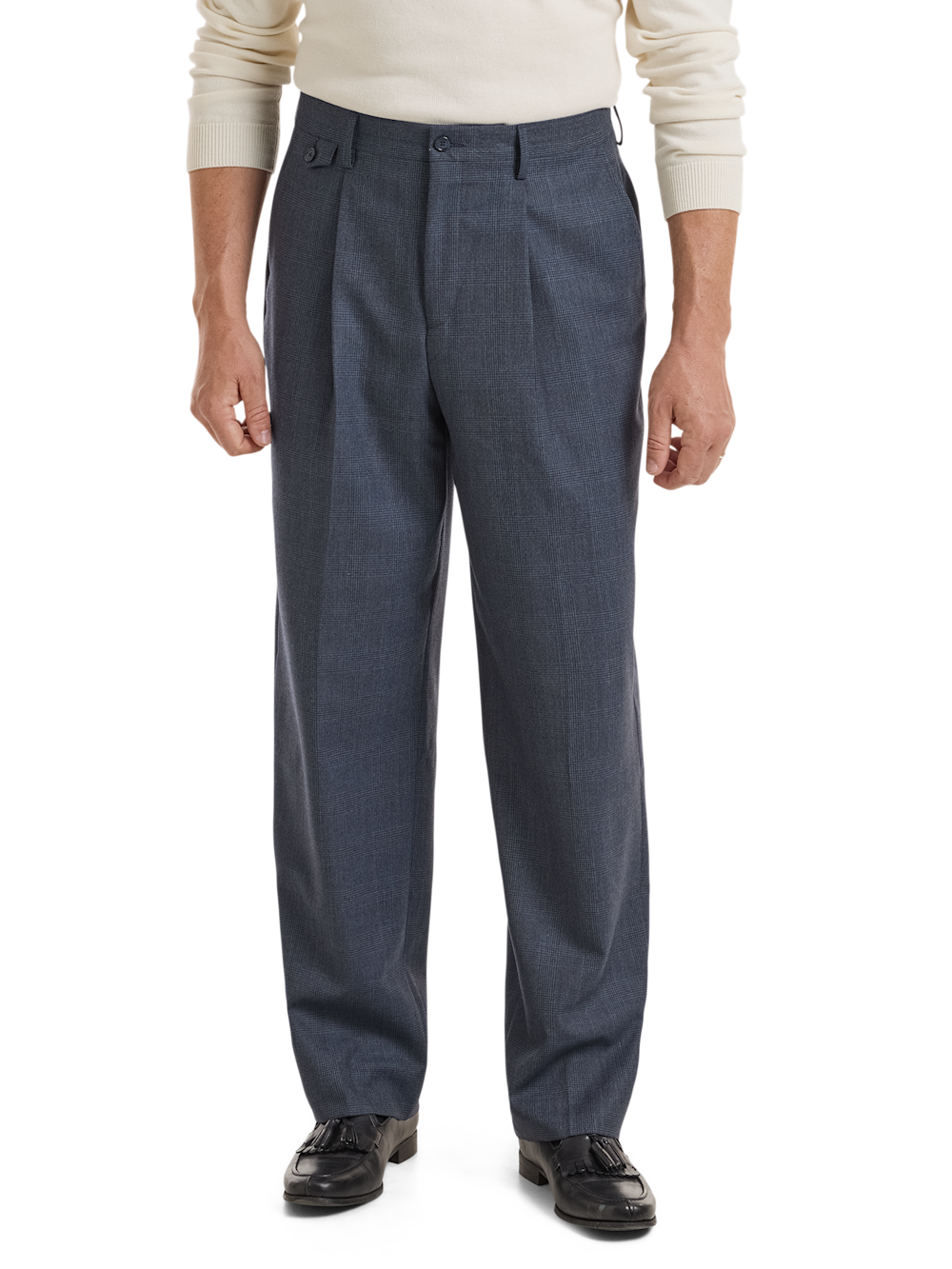 Alternate Shot of Men's Navy Plaid Bottoms  - 2