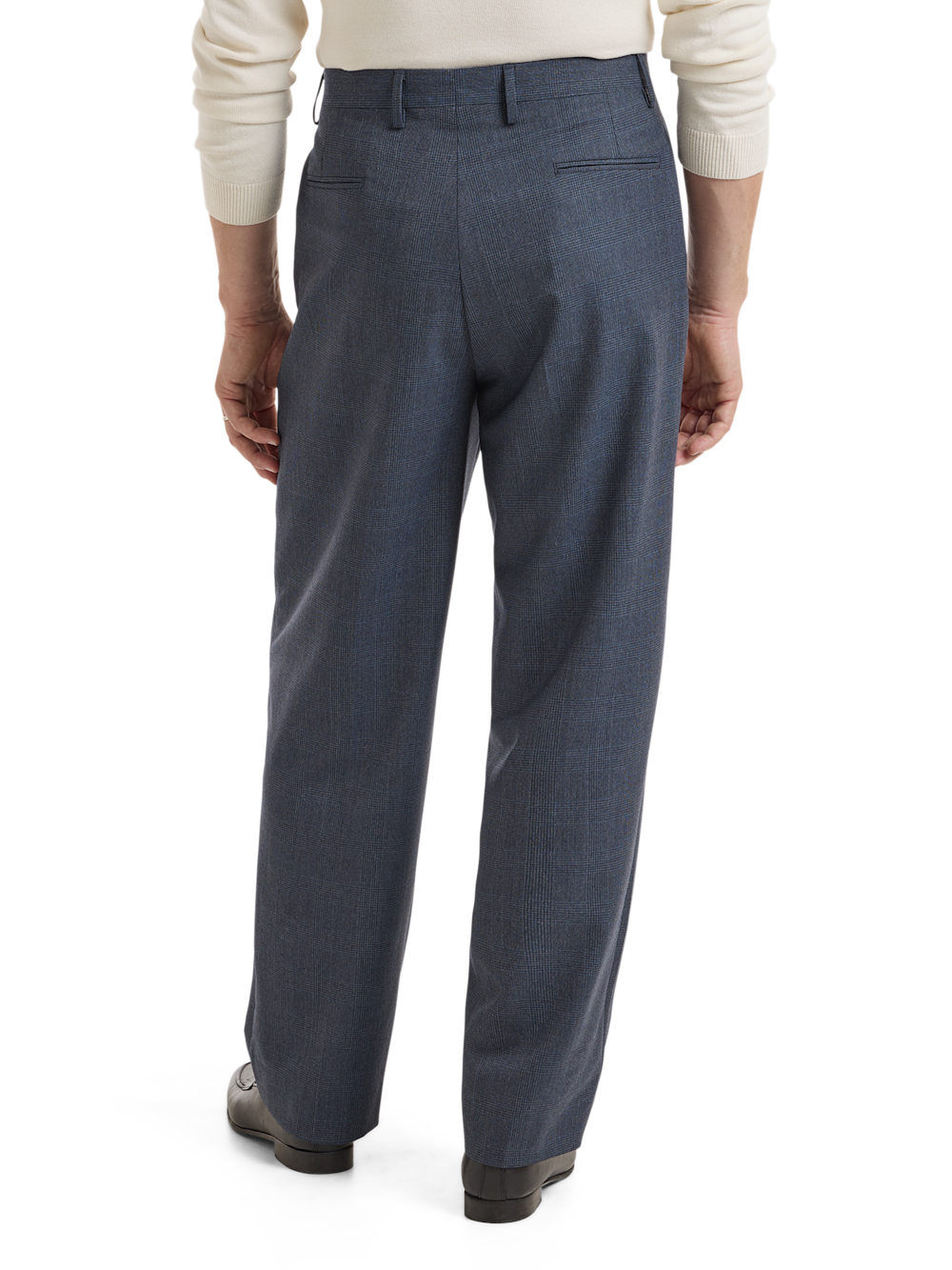 Alternate Shot of Men's Navy Plaid Bottoms  - 3