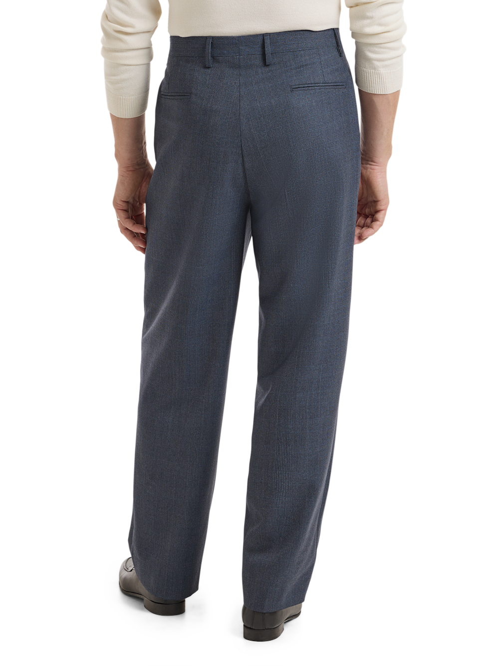 Alternate Shot of Men's Navy Plaid Bottoms  - 3
