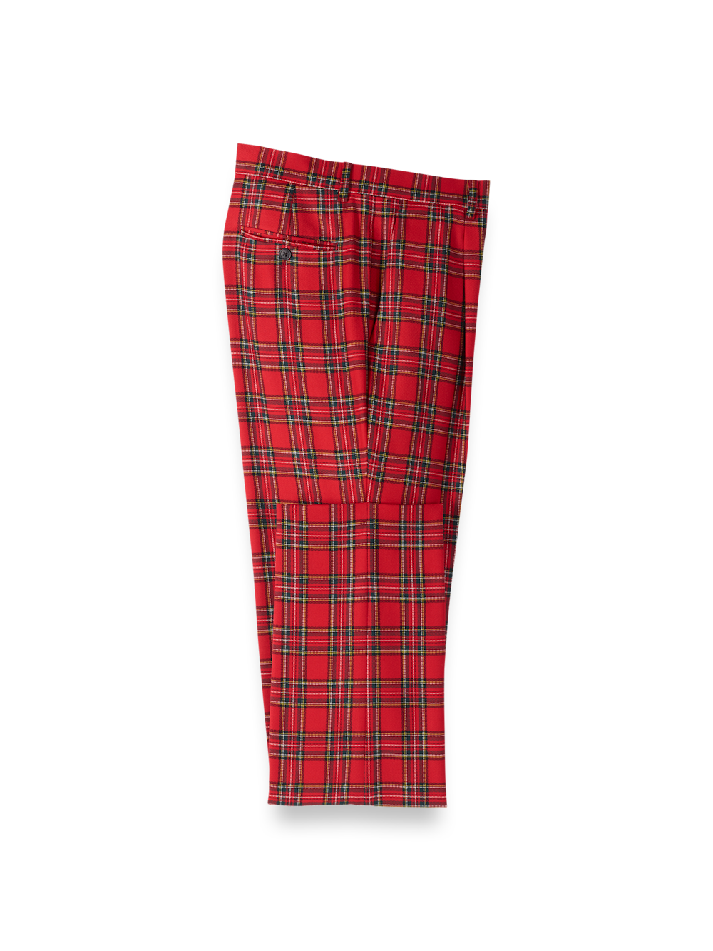 Product Image of Wool Blend Tartan Single Pleated Pant-Red Multi
