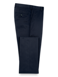 Non Iron Chino Flat Front Pants - Navy