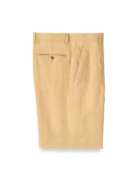 Linen Pleated Shorts - Maze