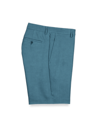 Linen Flat Front Shorts - Teal