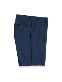 Linen Flat Front Shorts - Navy
