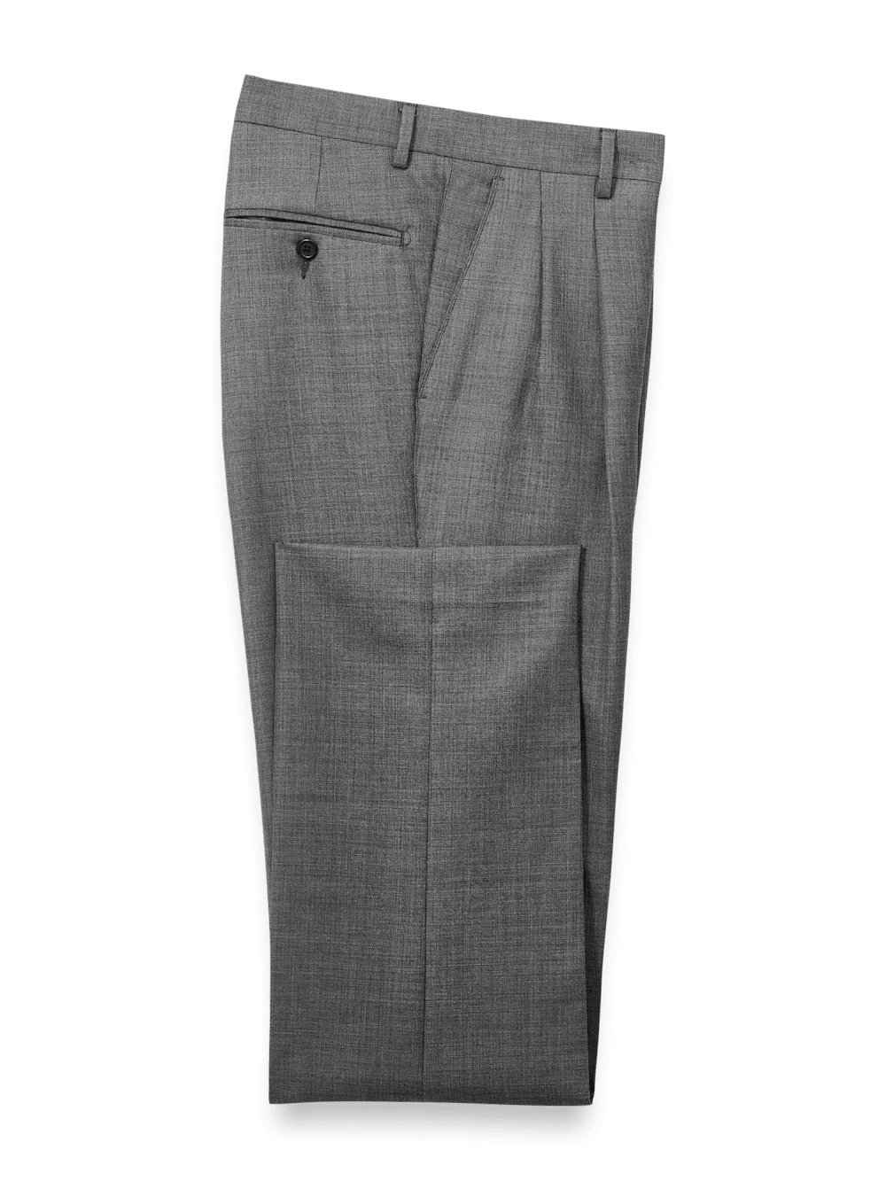 Product Image of Wool Sharkskin Pants-Charcoal#model_pleated front