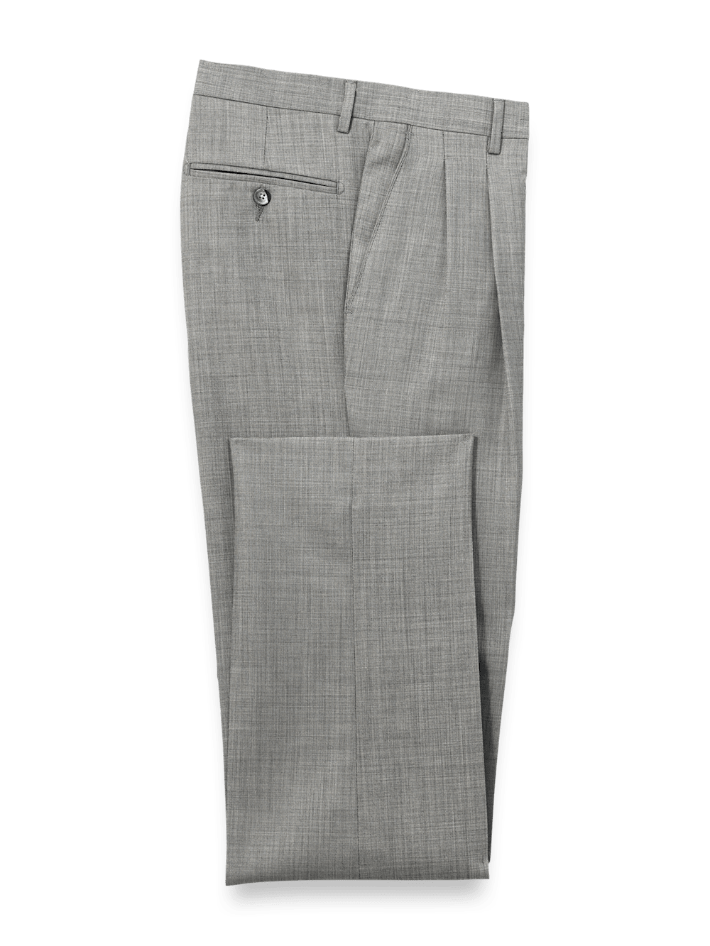 Product Image of Wool Sharkskin Pants-Grey#model_pleated front