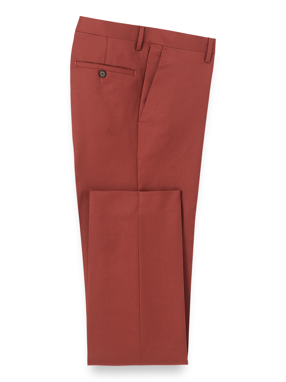 Wool Gabardine Flat Front Pants - Rust – Paul Fredrick