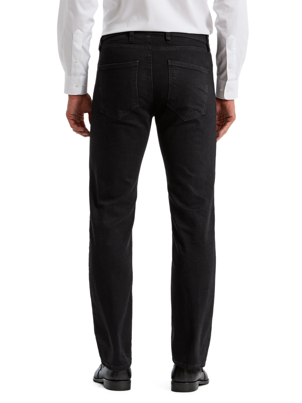 Alternate Shot of Men's Black Solid Bottoms  - 2