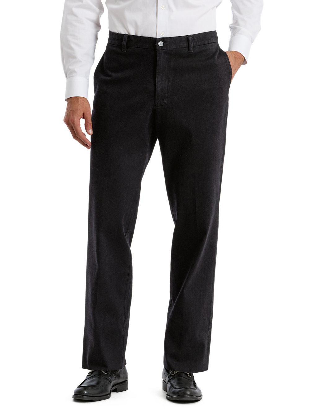 Alternate Shot of Men's Black Solid Bottoms  - 3#["PMS501N", "model_flat front"]