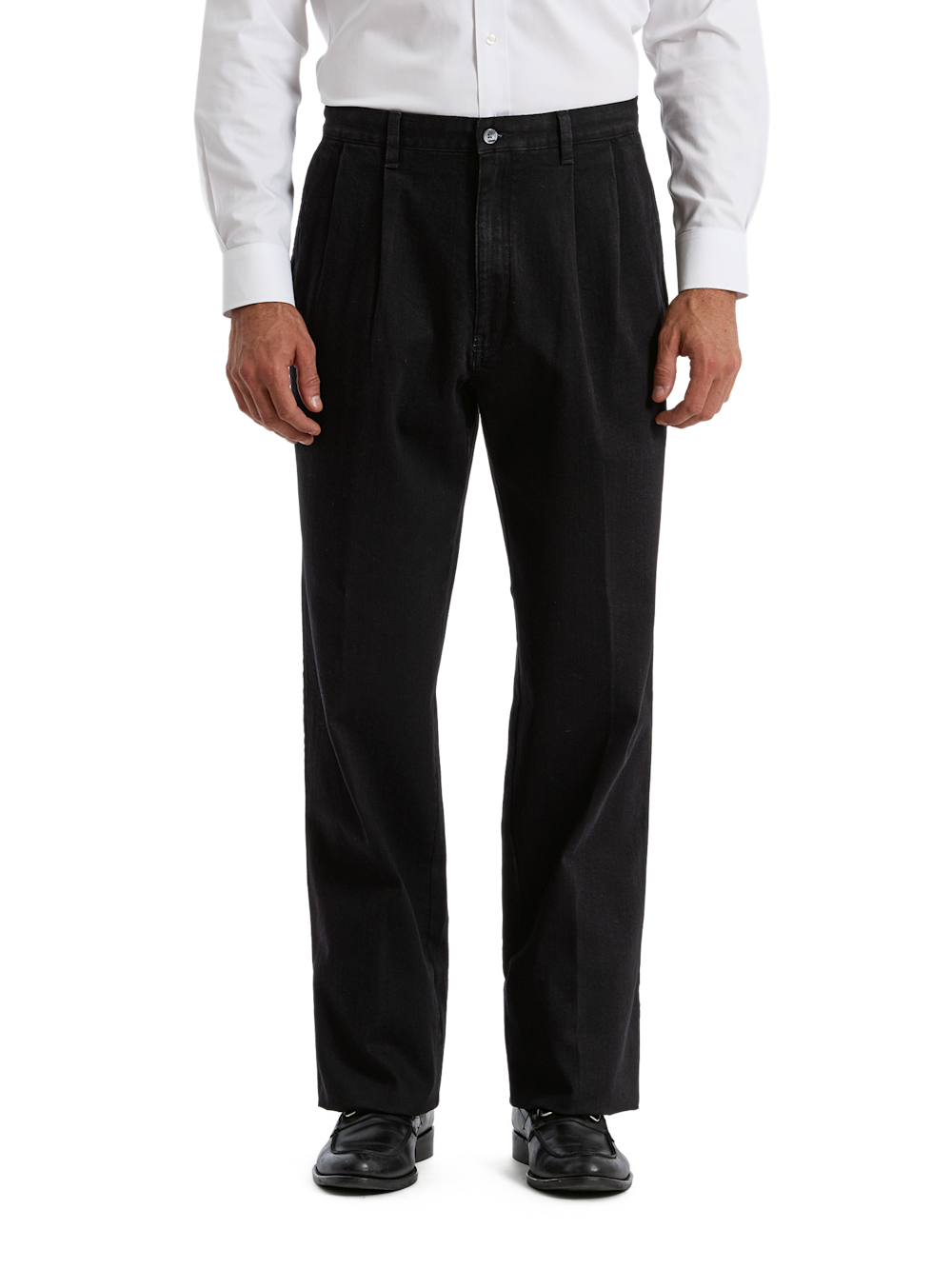 Alternate Shot of Men's Black Solid Bottoms 