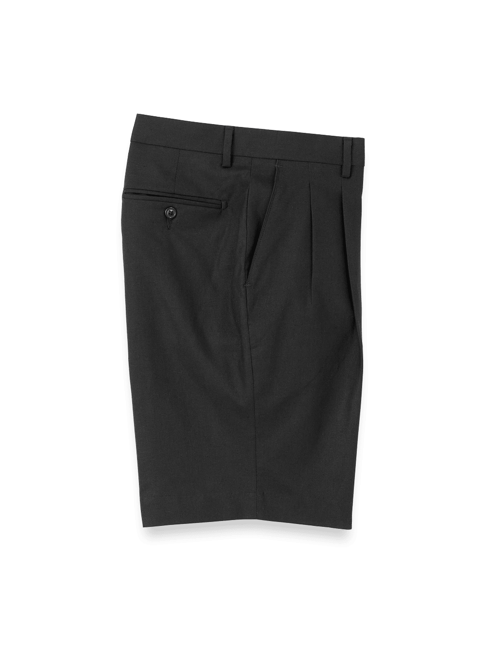 Product Image of Linen / Cotton Shorts-Black#model_pleated front
