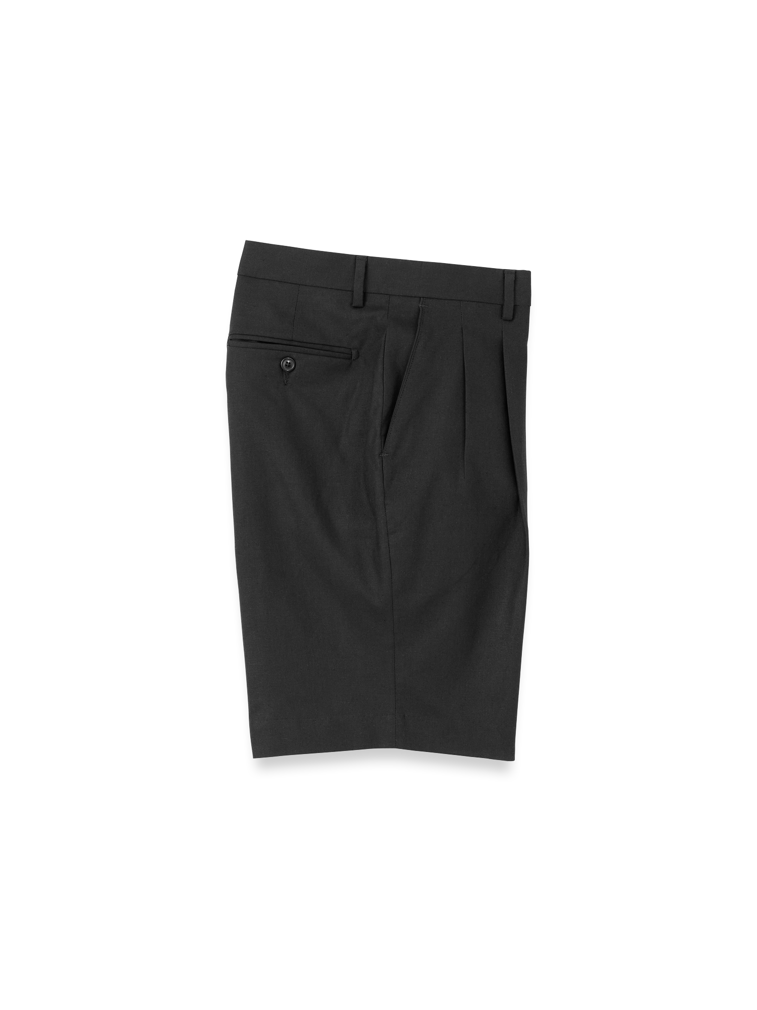 Product Image of Linen / Cotton Shorts-Black#model_pleated front