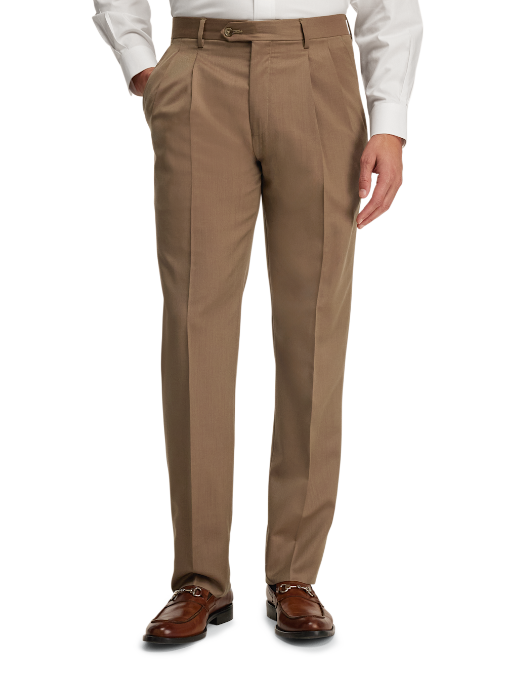 Alternate Image of Wool Gabardine Pants-2#model_pleated front