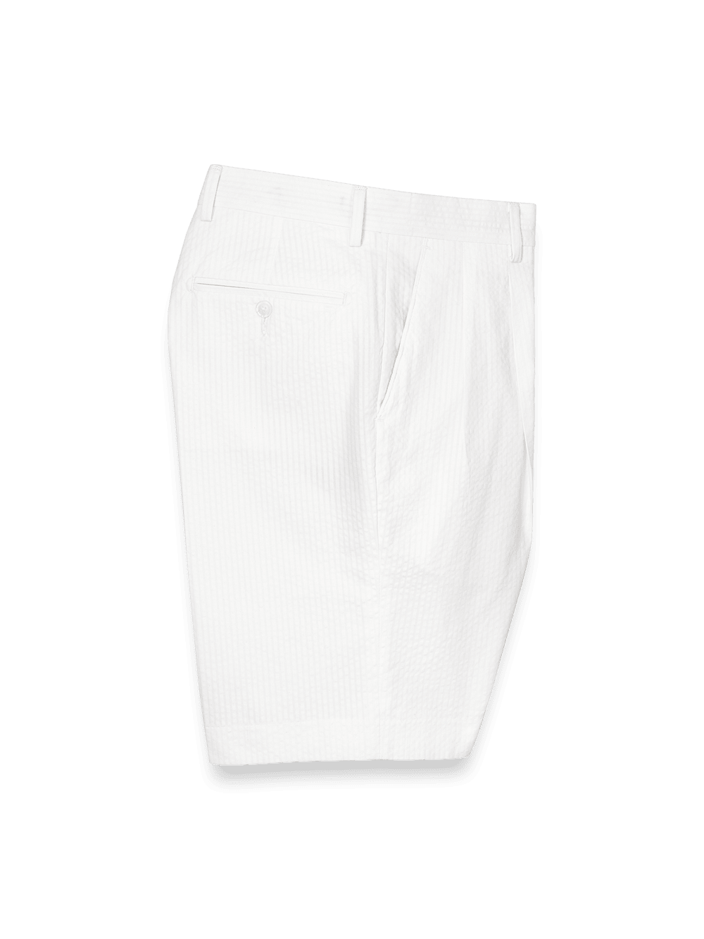 Product Image of Cotton Seersucker Shorts-White#model_pleated front