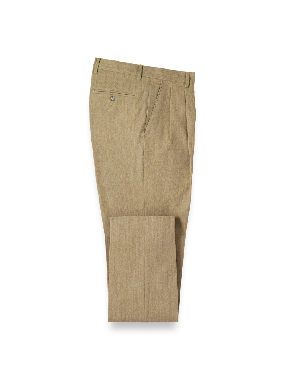 Product Image of Wool Flannel Pants-Camel#model_pleated front