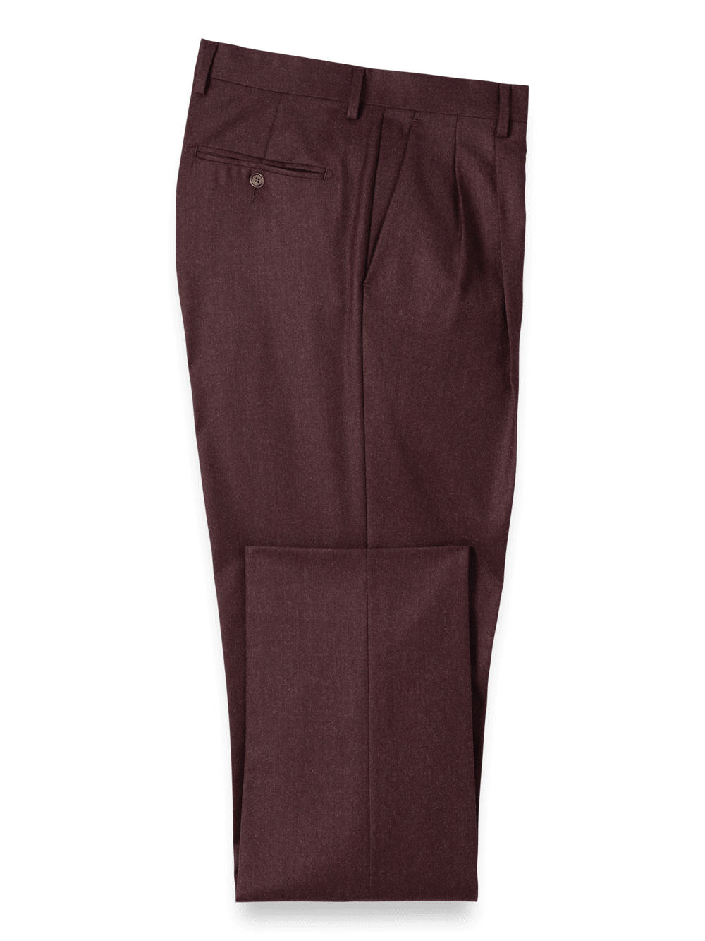 Product Image of Wool Flannel Pants-Burgundy#model_pleated front