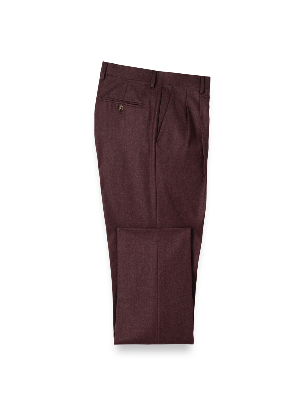 Product Image of Wool Flannel Pants-Burgundy#model_pleated front