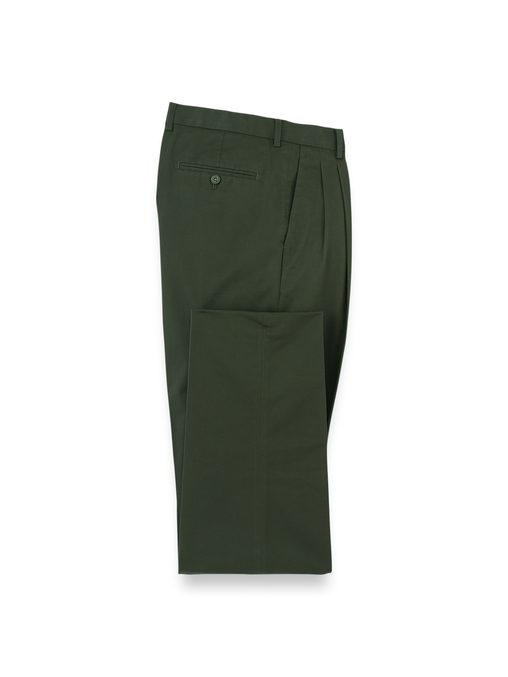 Product Image of Non-iron Cotton Stretch Twill Pant-Dark Green#model_pleated front