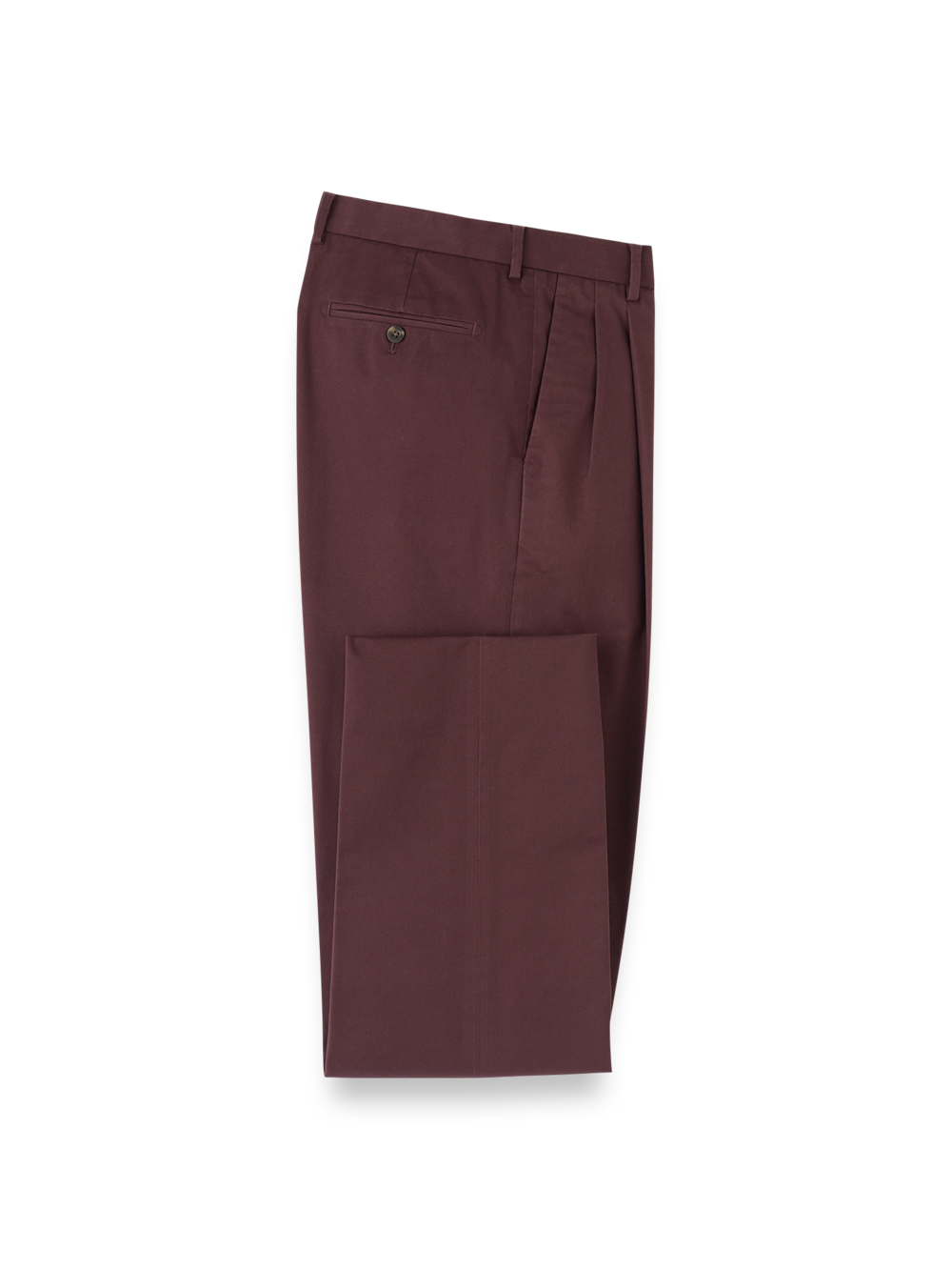 Product Image of Non-iron Cotton Stretch Twill Pant-Wine#model_pleated front